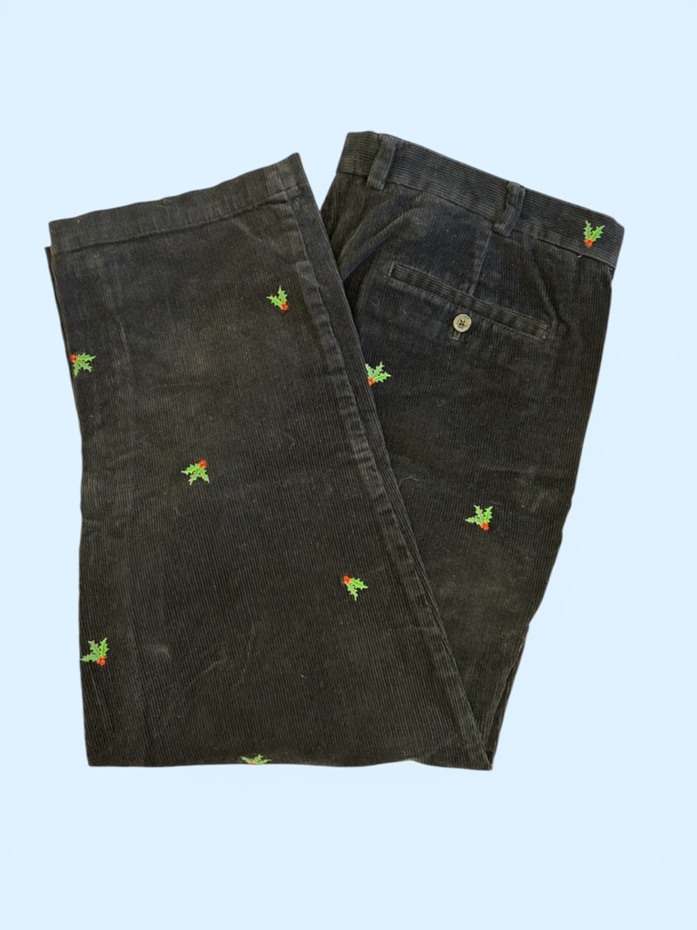 Brooks Brothers Men’s 42x30 Navy 'Hudson' Corduroy Pants Christmas Holly